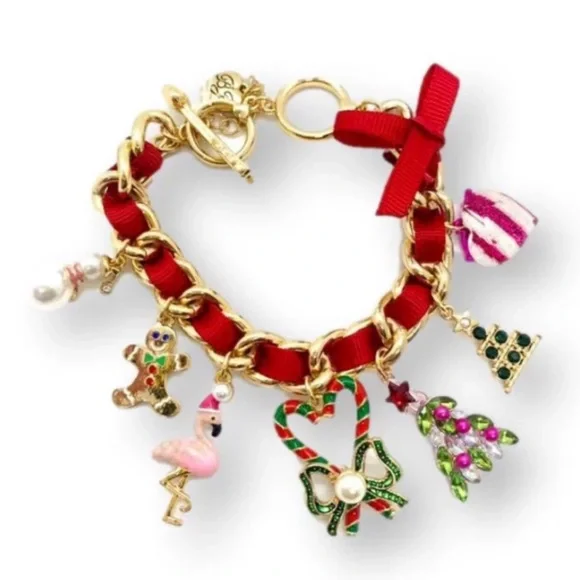 New Betsey Johnson Christmas Charm Bracelet - Picture 3 of 11